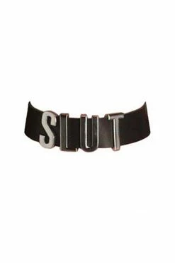 VoyeurX SLUT Leather Collar