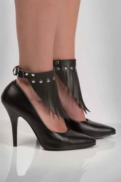 VoyeurX Fringe Leather Anklets