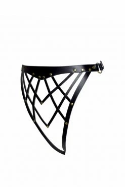 Love Lorn Lingerie Silver Fox Celine High Cut Leather Bikini