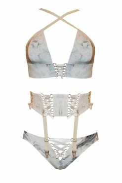 Elissa Poppy Cupido Latex Garter Belt Set Lingerie Sets