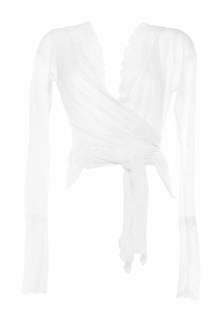 Demery Jayne Sheer White Lace Kimono Bodysuits & Tops 3 Demery Jayne Sheer White Lace Kimono Bodysuits & Tops