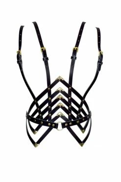 Love Lorn Lingerie Toys & Accessories Diamanté Black Leather Waist Harness