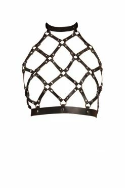 VoyeurX Silver Fox Obedience Leather Harness Top