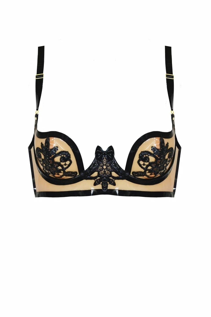 Elissa Poppy Bras Maia Latex Quarter Cup Bra 3 Elissa Poppy Bras Maia Latex Quarter Cup Bra