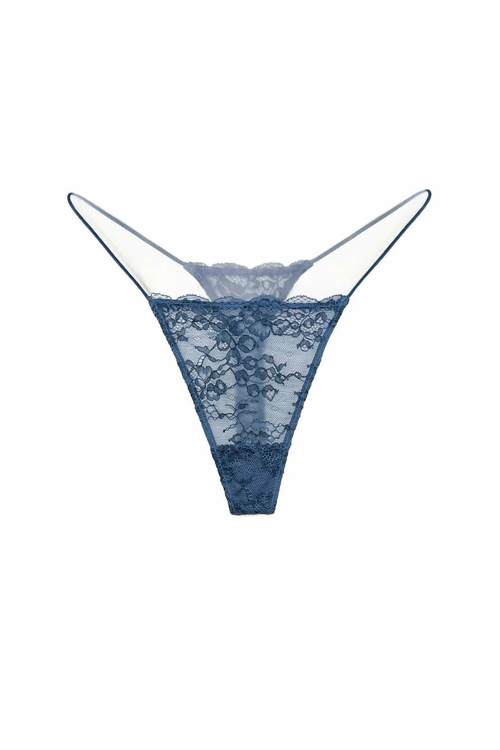 Monique Morin Blue Wild Lace Micro G-String