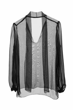 Hot Couture Claire Sissi Pure Silk Chiffon Pussy Bow Blouse Panties