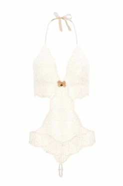 Bracli Sydney Double Pearls Ivory Lace Bodysuit