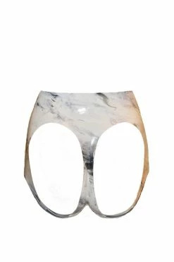 Elissa Poppy Serena Cheekless White Latex Knicker