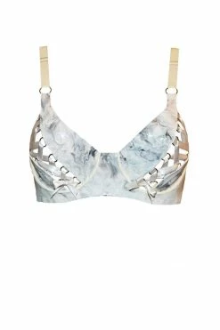 Elissa Poppy Papilio Split Cup White Latex Bra