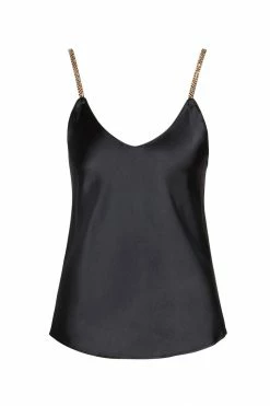 Avery Rose Lingerie Chiara Silk Cami Set – Gold Swarovski Straps Lingerie Sets