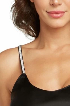 Avery Rose Lingerie Madison Silk Slip Dress – Clear Swarovski Straps