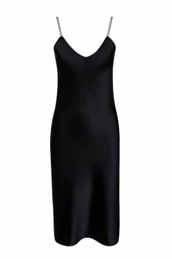 Avery Rose Lingerie Madison Silk Slip Dress – Clear Swarovski Straps