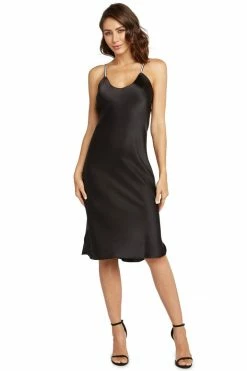Avery Rose Lingerie Madison Silk Slip Dress – Clear Swarovski Straps