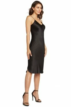 Avery Rose Lingerie Madison Silk Slip Dress – Clear Swarovski Straps