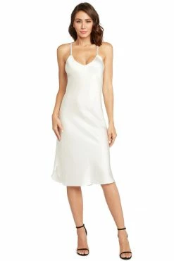 Avery Rose Lingerie Madison Silk Slip Dress – Clear Swarovski Straps