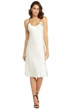 Avery Rose Lingerie Madison Silk Slip Dress – Gold Swarovski Straps