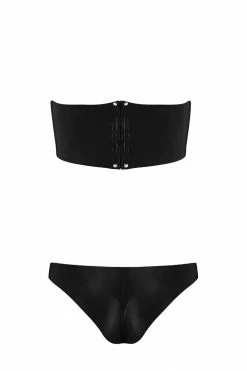 Elissa Poppy Lingerie Sets Bandeau Cheeky Latex Lingerie Set