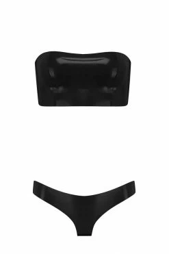 Elissa Poppy Lingerie Sets Bandeau Cheeky Latex Lingerie Set