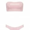 Elissa Poppy Bandeau Cheeky Baby Pink Latex Lingerie Set Lingerie Sets