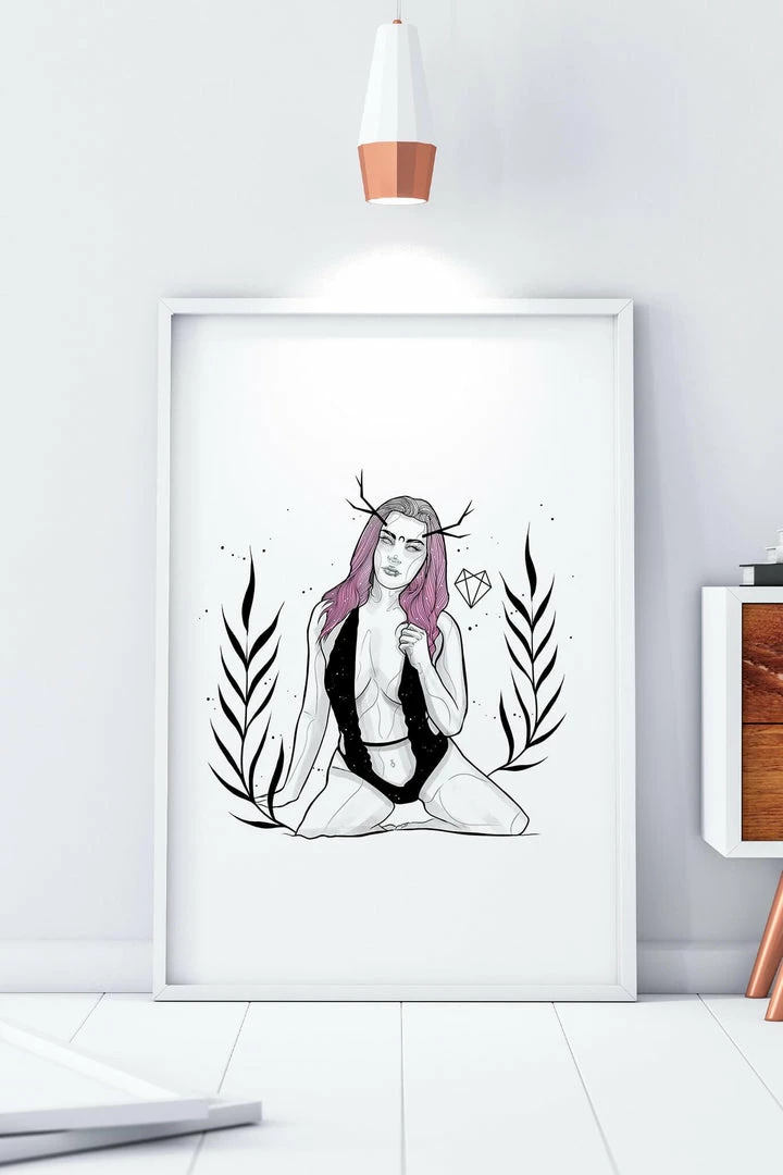 Wolfmumma Darkest Vixen Framed Art • Becca 3 Wolfmumma Darkest Vixen Framed Art • Becca