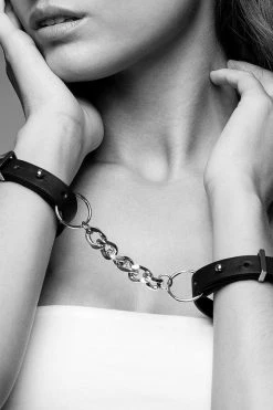 Bijoux Indiscrets Maze Vegan Leather Thin Handcuffs
