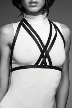 Bijoux Indiscrets Maze Vegan Leather Bra Harness