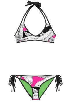 Darkest Fox Fuschia Jungle Reversible Bikini • Black Trim