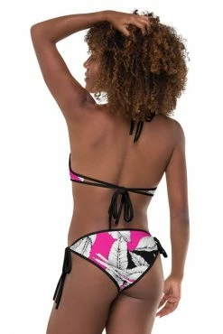 Darkest Fox Fuschia Jungle Reversible Bikini • Black Trim