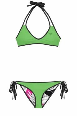 Darkest Fox Fuschia Jungle Reversible Bikini • Black Trim