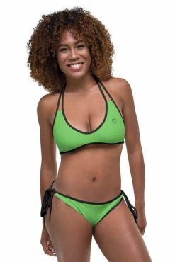 Darkest Fox Fuschia Jungle Reversible Bikini • Black Trim