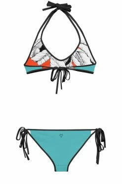 Darkest Fox Tangerine Jungle Sapphire Sky Reversible Bikini Swimwear 34 Darkest Fox Tangerine Jungle Sapphire Sky Reversible Bikini Swimwear