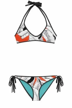 Darkest Fox Tangerine Jungle Reversible Bikini • Black Trim Swimwear