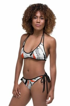 Darkest Fox Tangerine Jungle Reversible Bikini • Black Trim Swimwear