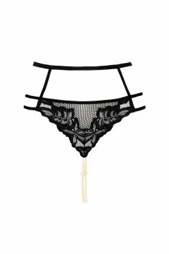 Bracli London Leavers Lace Pearl Thong Panty