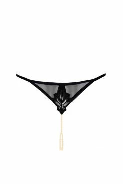 Bracli London Leavers Lace Pearl Thong G-String