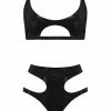 Elissa Poppy Lingerie Sets Cut Out Latex Lingerie Set