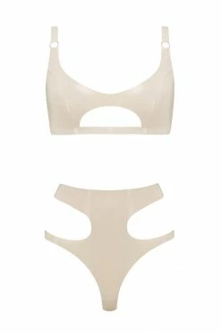 Elissa Poppy Lingerie Sets Cut Out Latex Lingerie Set