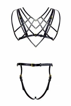 Love Lorn Lingerie Celine Art Deco Open Cup Leather Set 15 Love Lorn Lingerie Celine Art Deco Open Cup Leather Set