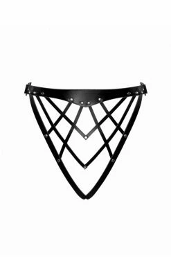 Love Lorn Lingerie Silver Fox Celine High Cut Leather Bikini