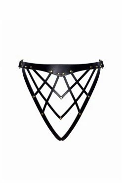 Love Lorn Lingerie Silver Fox Celine High Cut Leather Bikini