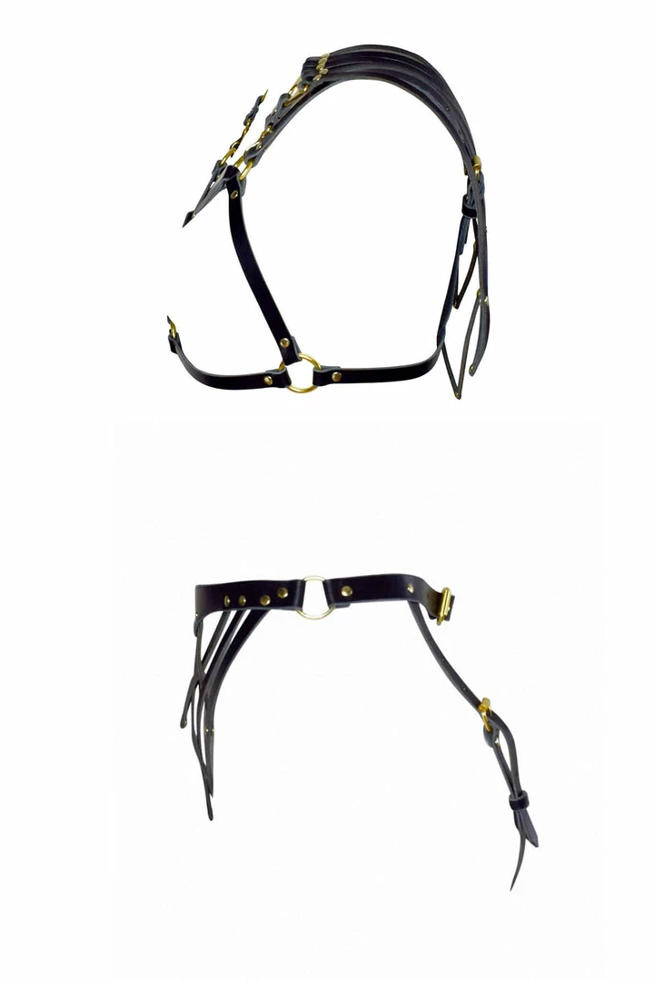 Love Lorn Lingerie Celine Art Deco Open Cup Leather Set 5 Love Lorn Lingerie Celine Art Deco Open Cup Leather Set