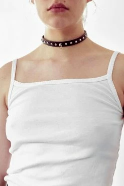 H.O.S. Leather Cocoa Leather Choker