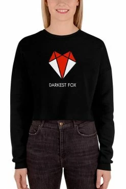 Bodysuits & Tops Darkest Fox Raw Edge Crop Sweatshirt