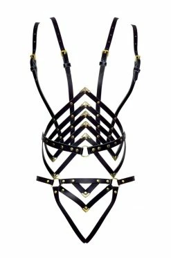 Love Lorn Lingerie Diamanté Leather Harness Set