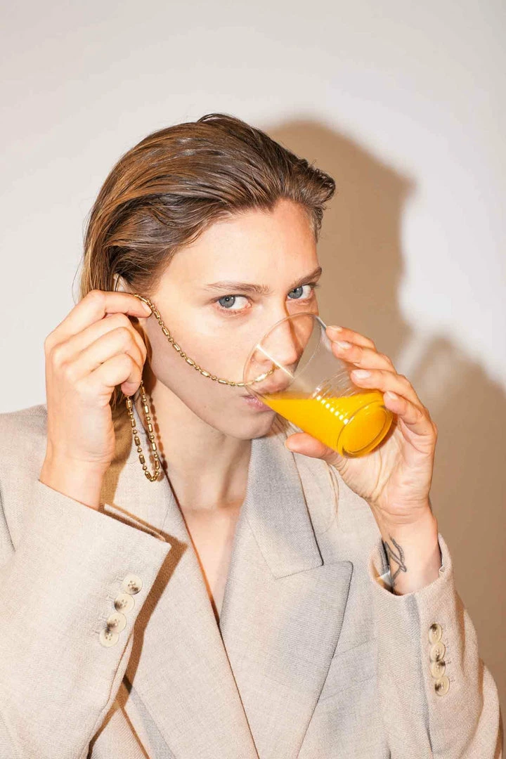 Domestique Long Bold Chain Double Earring 18K - 24K Gold 8 Domestique Long Bold Chain Double Earring 18K - 24K Gold