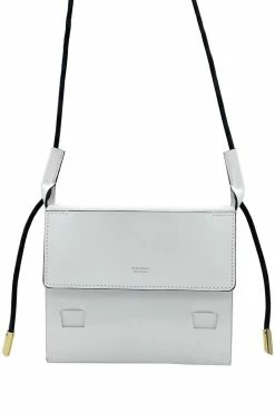 Domestique Medium Flap White Leather Pouch 18K - 24K Gold