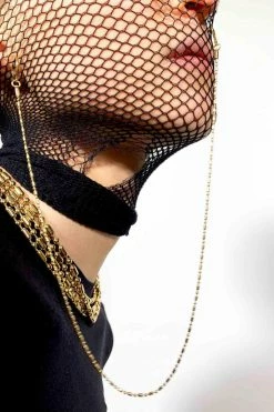 Domestique Long Thin Chain Double Earring 18K - 24K Gold 10 Domestique Long Thin Chain Double Earring 18K - 24K Gold