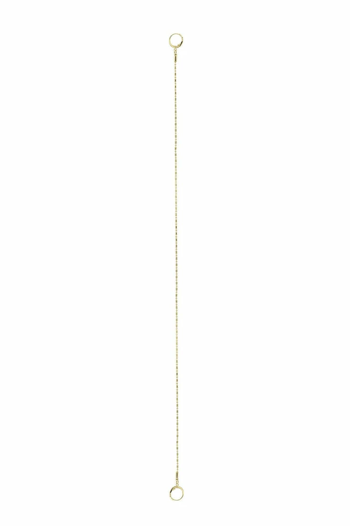 Domestique Long Thin Chain Double Earring 18K - 24K Gold 3 Domestique Long Thin Chain Double Earring 18K - 24K Gold