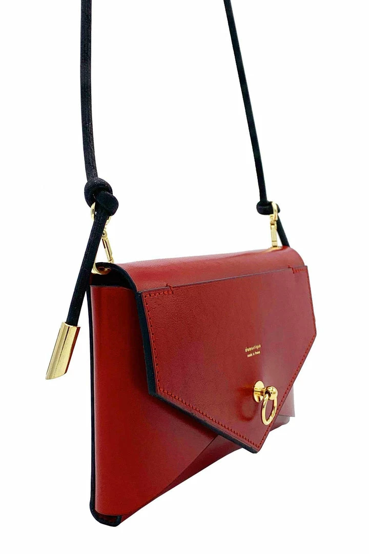 Domestique Medium Envelope Red Leather Purse 18K - 24K Gold 5 Domestique Medium Envelope Red Leather Purse 18K - 24K Gold