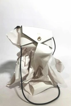 Domestique Medium Envelope White Leather Purse 18K - 24K Gold